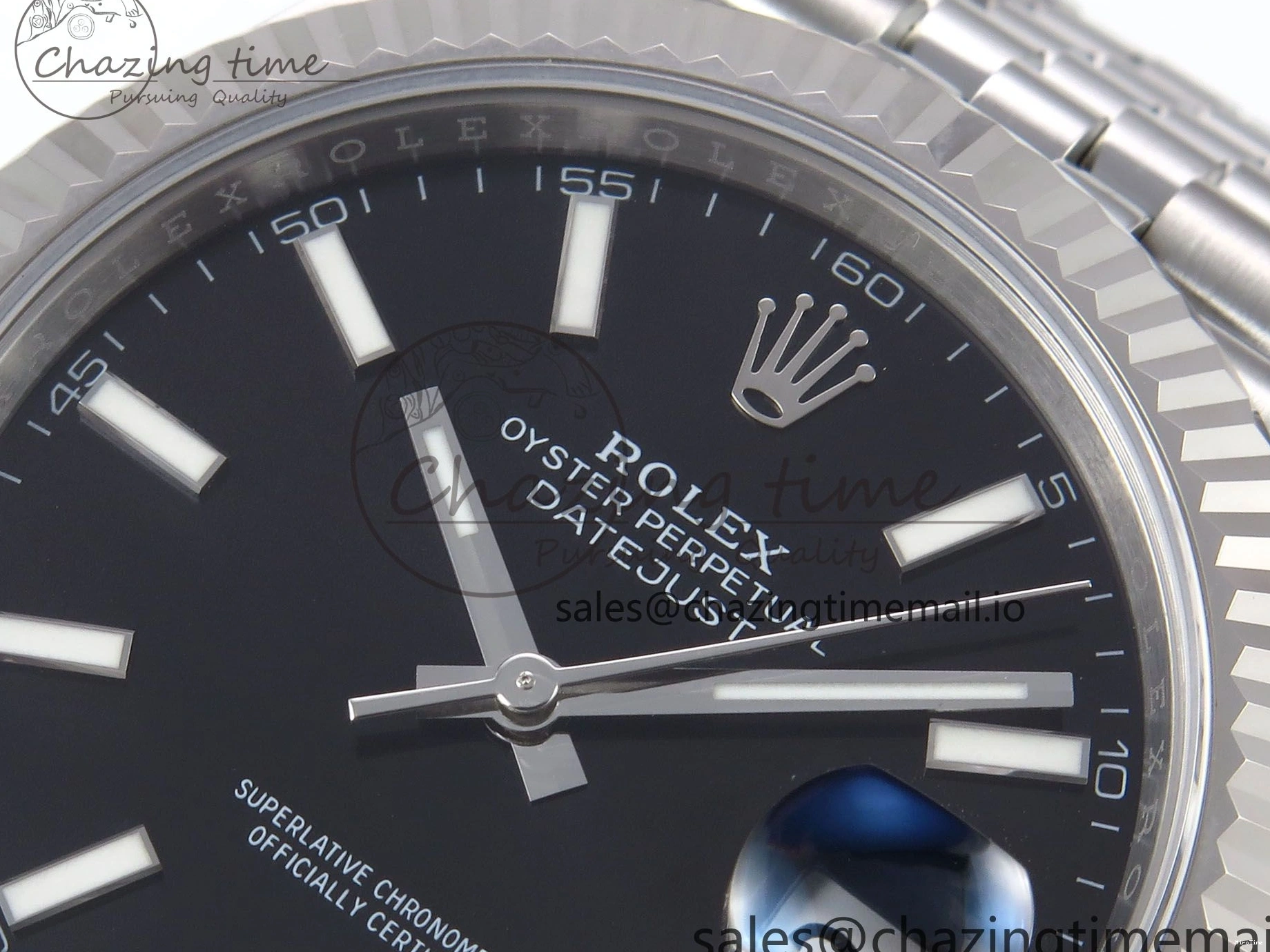 MiroTime 0406 HighPerformance DateJust 41 126334 EWEF Best Edition Black Stick Dial on Jubilee Bracelet A 1046